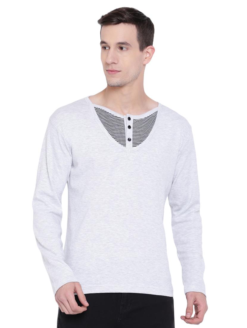 grey striped cut & sew t-shirt - 17468527 - Zoom Image - 1