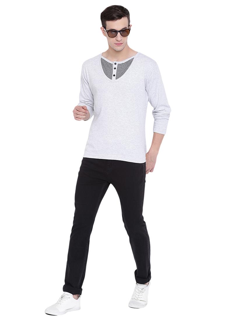 grey striped cut & sew t-shirt - 17468527 - Zoom Image - 4