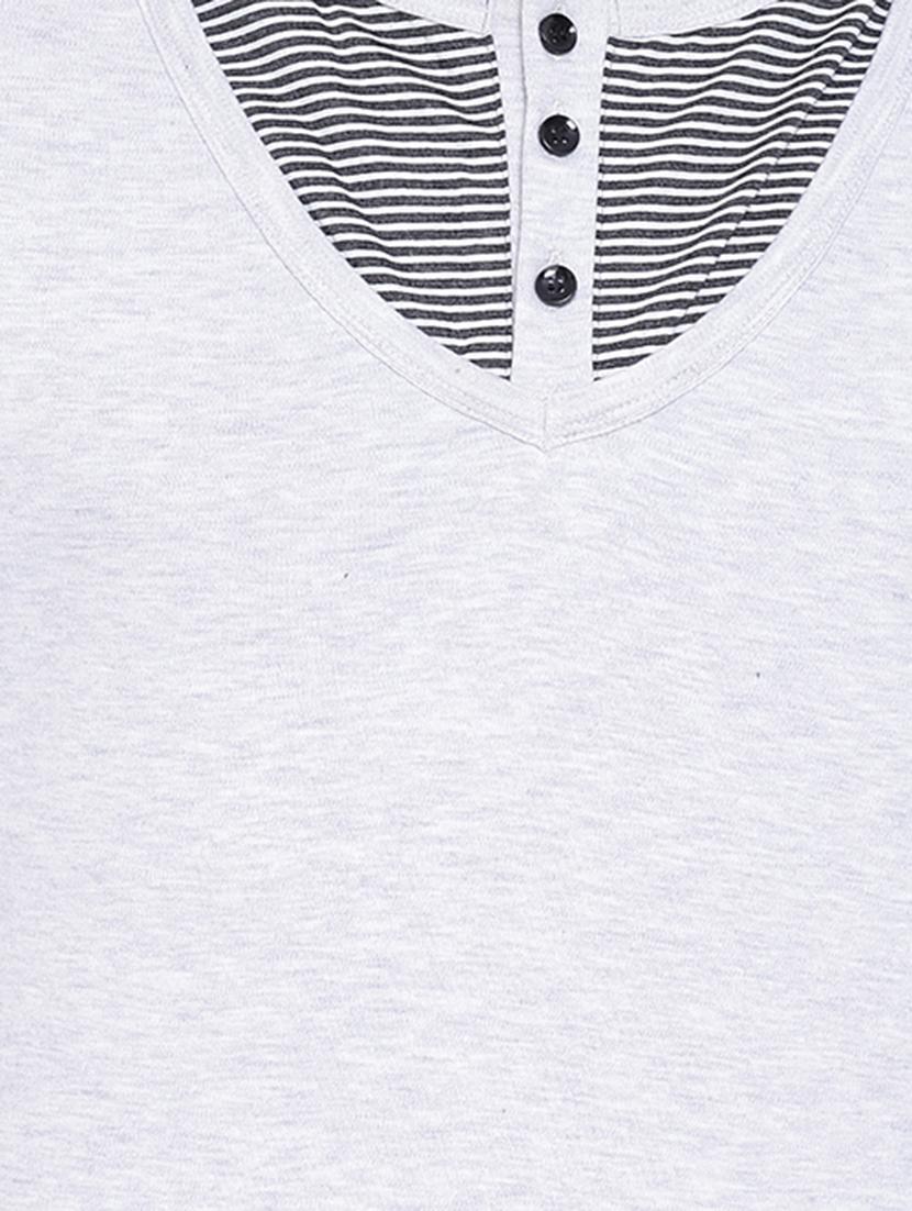grey striped cut & sew t-shirt - 17468527 - Zoom Image - 5