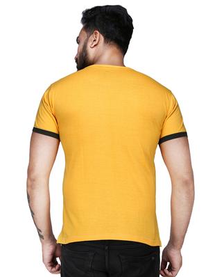 yellow color block cut & sew t-shirt - 17468529 - Standard Image - 3