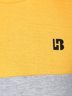 yellow color block cut & sew t-shirt - 17468529 - Standard Image - 4