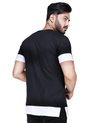 black color block cut & sew t-shirt - 17468530 - Standard Image - 3
