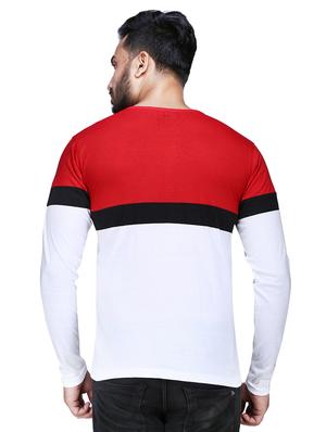 red color block cut & sew t-shirt - 17468532 - Standard Image - 3