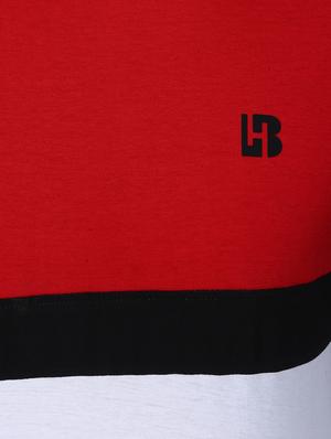 red color block cut & sew t-shirt - 17468532 - Standard Image - 4