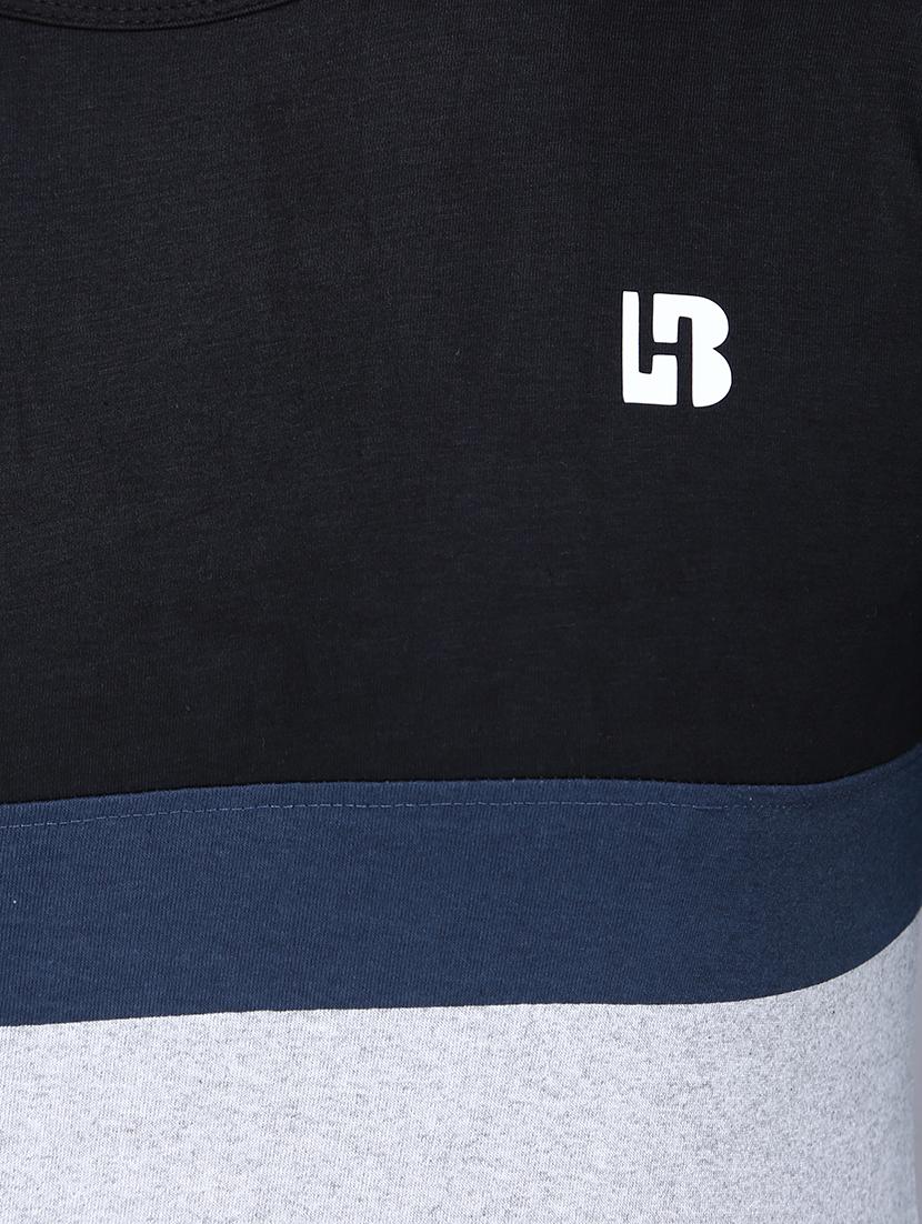 black color block cut & sew t-shirt - 17468533 - Zoom Image - 4