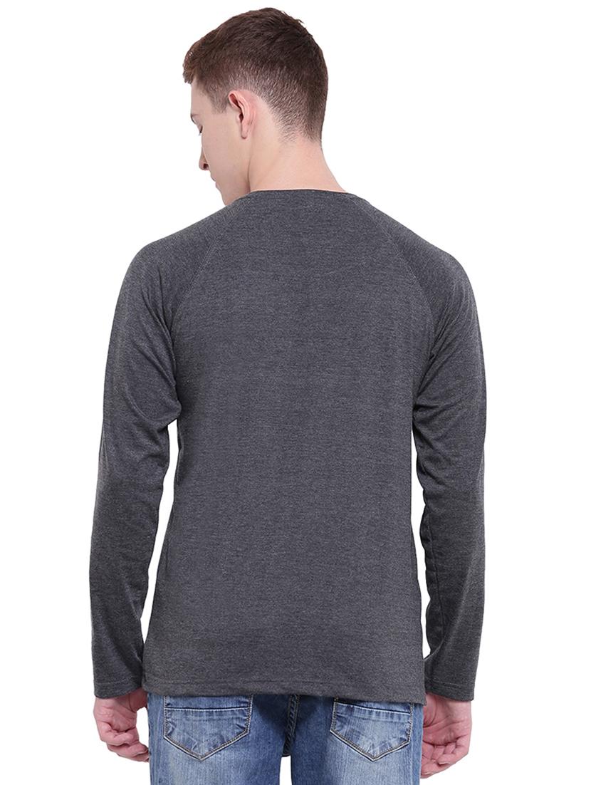 grey color block cut & sew t-shirt - 17468543 - Zoom Image - 3