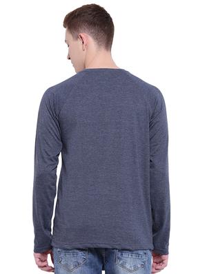 blue color block cut & sew t-shirt - 17468544 - Standard Image - 3