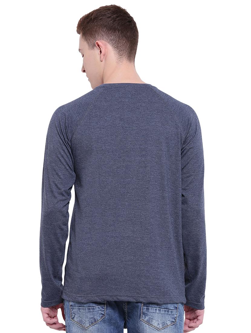 blue color block cut & sew t-shirt - 17468544 - Zoom Image - 3