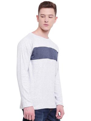 grey color block cut & sew t-shirt - 17468545 - Standard Image - 2
