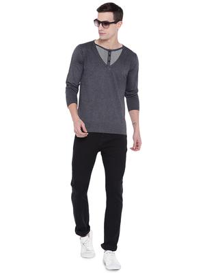 grey striped cut & sew t-shirt - 17468547 - Standard Image - 4
