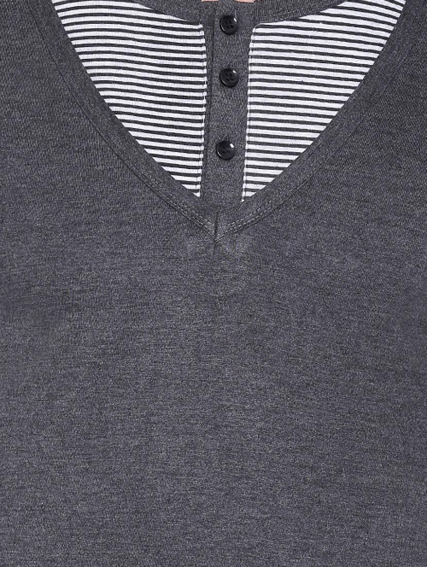 grey striped cut & sew t-shirt - 17468547 - Zoom Image - 5