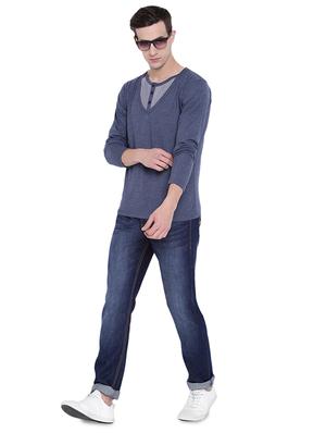 blue striped cut & sew t-shirt - 17468548 - Standard Image - 4