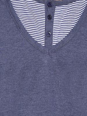 blue striped cut & sew t-shirt - 17468548 - Standard Image - 5