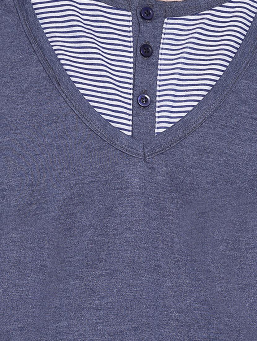 blue striped cut & sew t-shirt - 17468548 - Zoom Image - 5