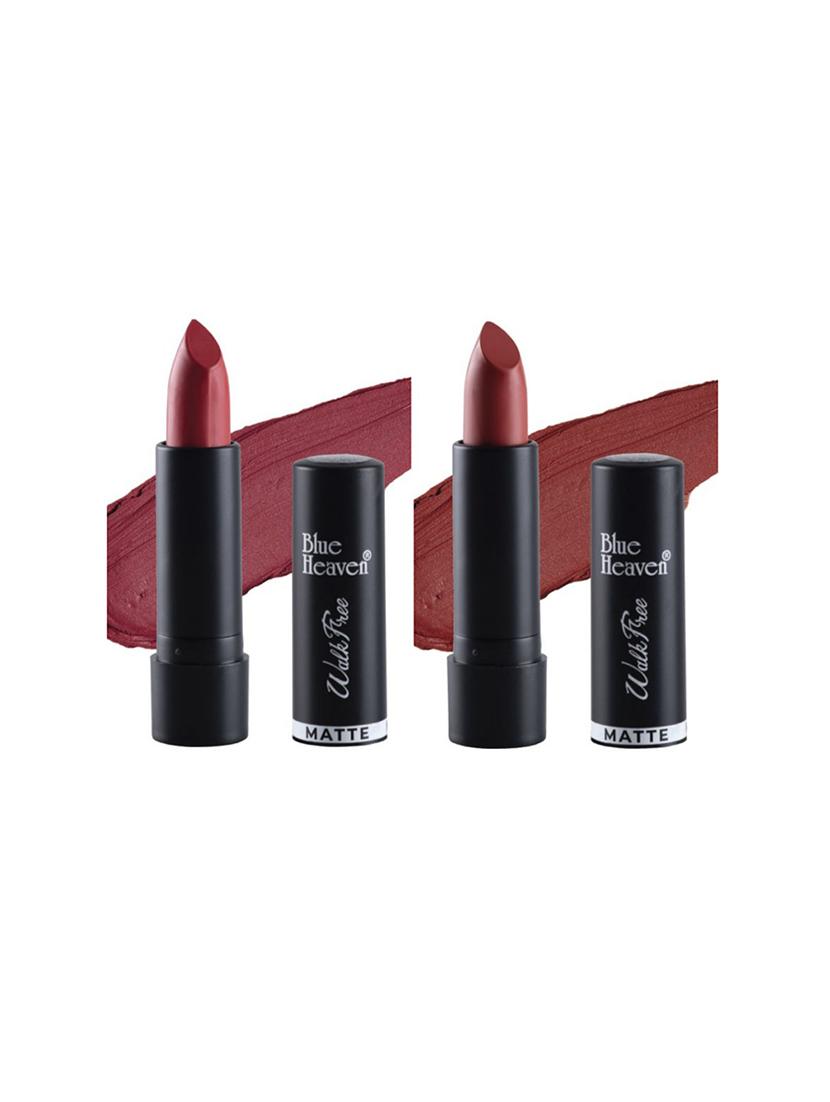 blue heaven pack of 2 walkfree matte lipsticks (heart beat & baked orange) - 17468551 - Zoom Image - 1