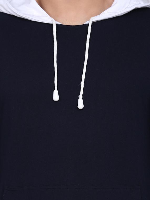 navy blue cut & sew hooded t-shirt - 17468577 - Zoom Image - 4