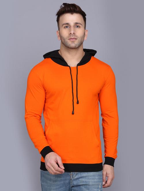orange cut & sew hooded t-shirt - 17468579 - Standard Image - 1