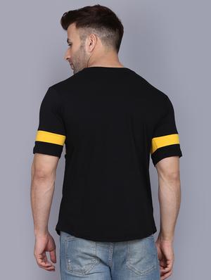 black color block cut & sew t-shirt - 17468583 - Standard Image - 3