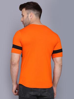 orange color block cut & sew t-shirt - 17468587 - Standard Image - 3