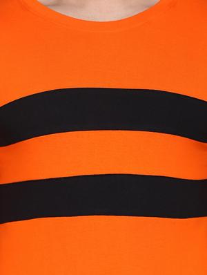 orange color block cut & sew t-shirt - 17468587 - Standard Image - 4