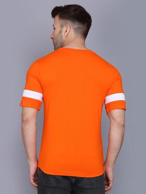 orange color block cut & sew t-shirt - 17468588 - Standard Image - 3