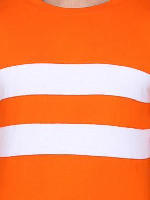 orange color block cut & sew t-shirt - 17468588 - Standard Image - 4