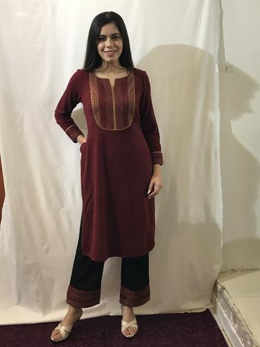 zari work woolen kurta sets - 17468634 - Standard Image - 1