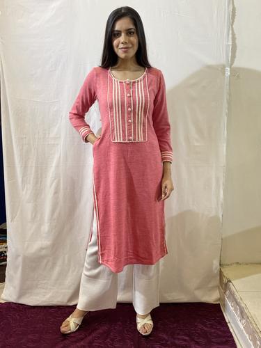 lace work woolen kurta sets - 17468640 - Standard Image - 1