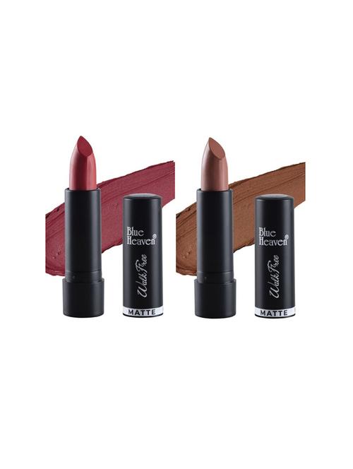 blue heaven pack of 2 walkfree matte lipsticks (heart beat & dusky nude) - 17468672 - Standard Image - 1