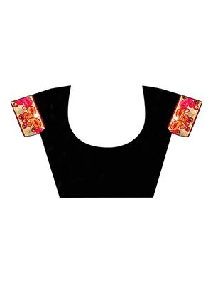 lace bordered embroidered saree with blouse - 17468679 - Standard Image - 3