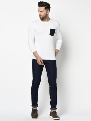 white solid pocket t-shirt - 17468683 - Standard Image - 4