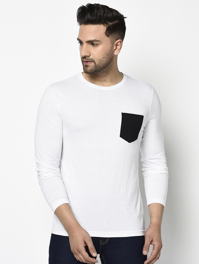 white solid pocket t-shirt - 17468683 - Zoom Image - 1