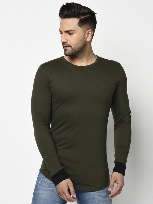 olive green solid t-shirt - 17468684 - Standard Image - 1