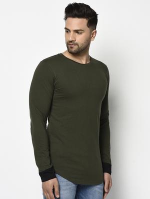 olive green solid t-shirt - 17468684 - Standard Image - 2