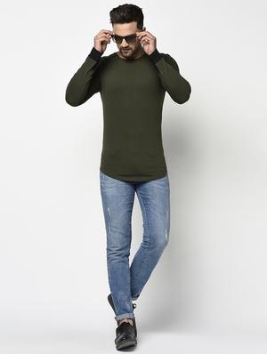 olive green solid t-shirt - 17468684 - Standard Image - 4
