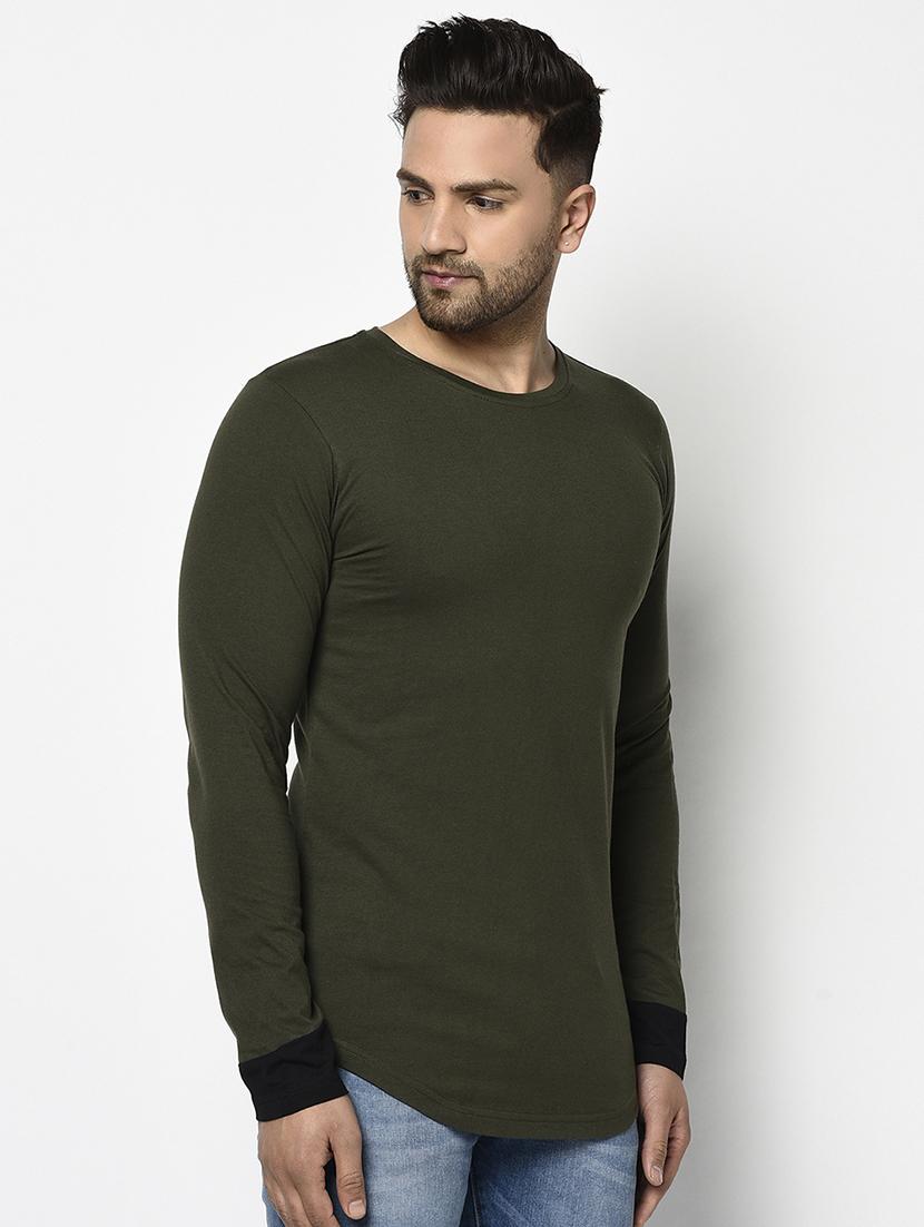 olive green solid t-shirt - 17468684 - Zoom Image - 2