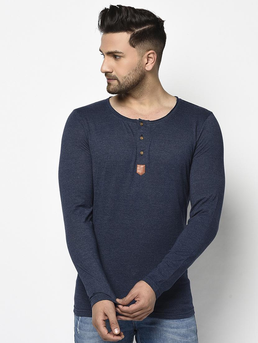 navy blue solid pocket t-shirt - 17468691 - Zoom Image - 1