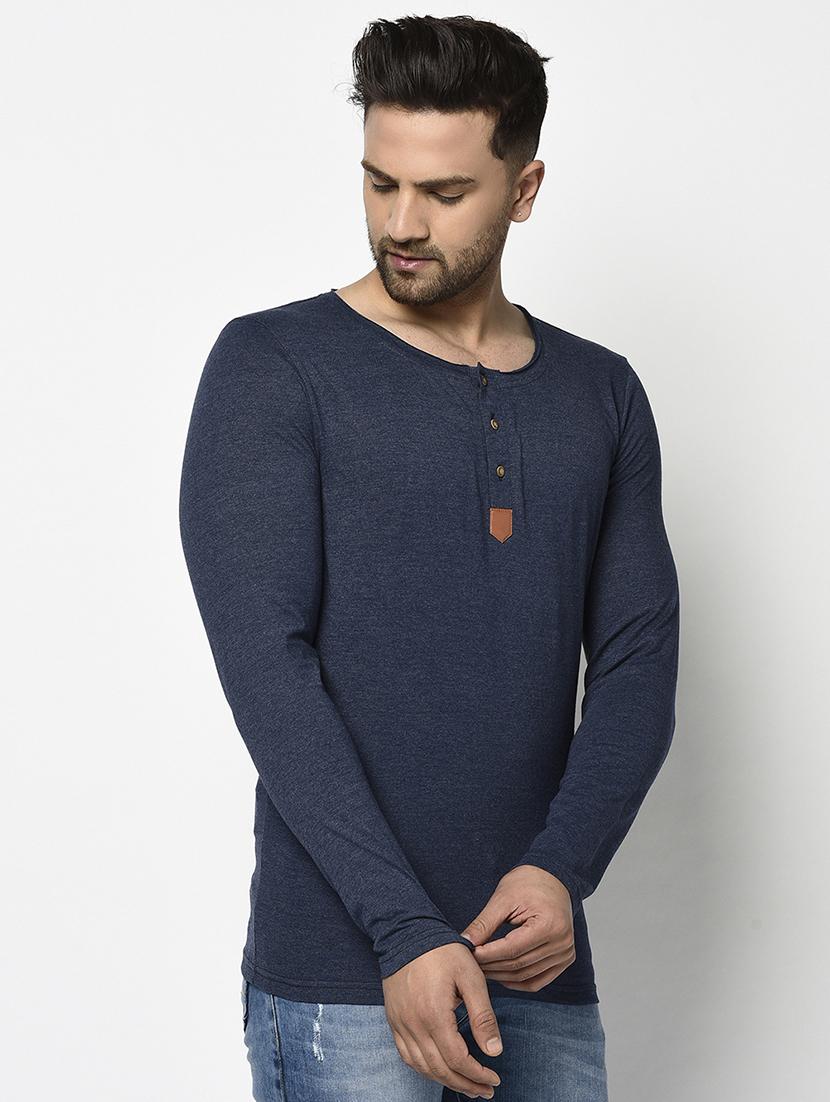 navy blue solid pocket t-shirt - 17468691 - Zoom Image - 3