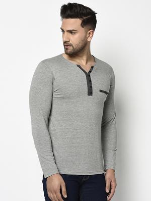 grey solid pocket t-shirt - 17468692 - Standard Image - 2