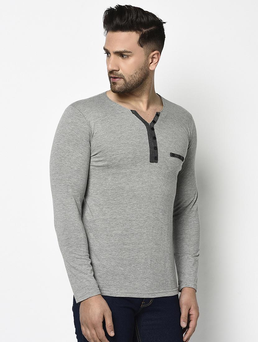 grey solid pocket t-shirt - 17468692 - Zoom Image - 2
