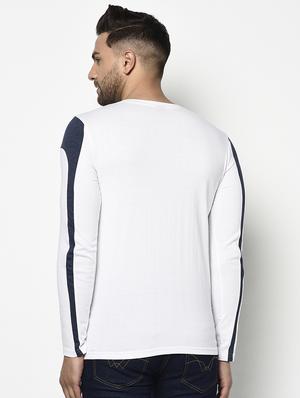 white color block cut & sew t-shirt - 17468694 - Standard Image - 3
