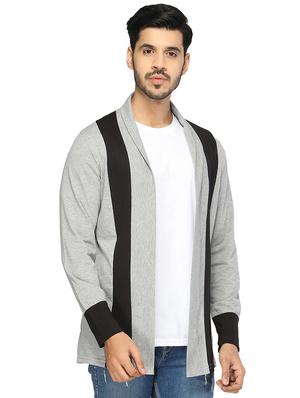grey color block shrug - 17468759 - Standard Image - 2