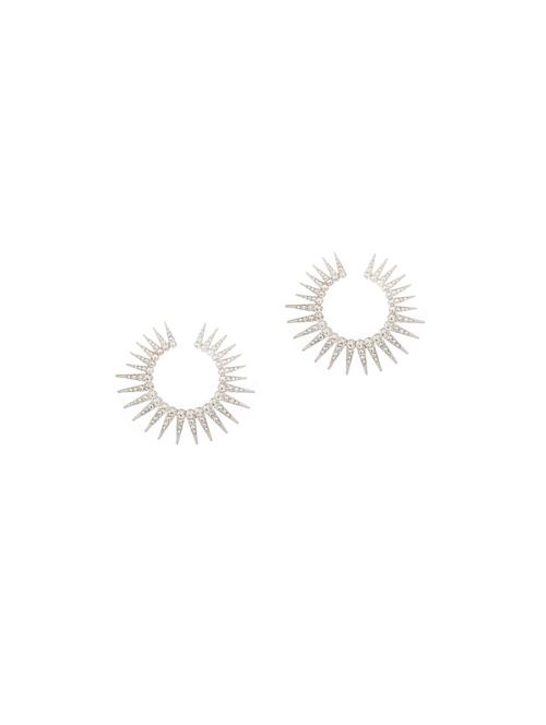 silver metal hoop earring - 17468796 - Standard Image - 1