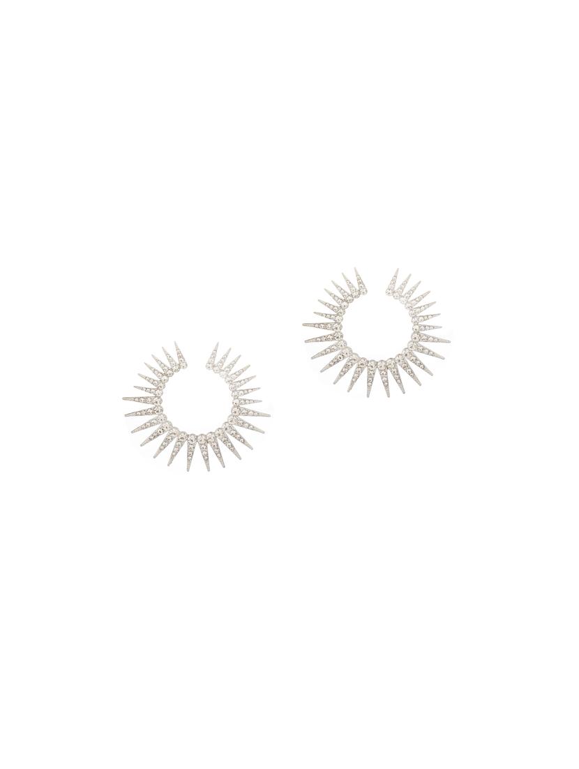silver metal hoop earring - 17468796 - Zoom Image - 1