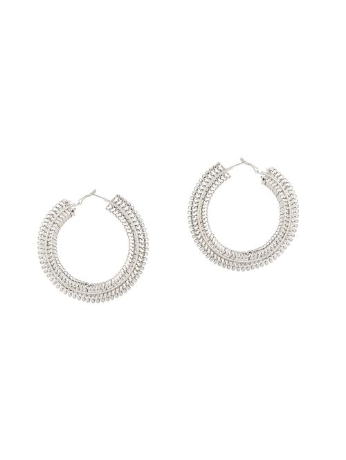 silver metal hoop earring - 17468802 - Standard Image - 1