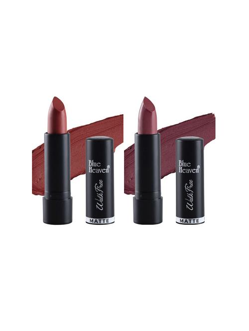 blue heaven pack of 2 walkfree matte lipsticks (baked orange & plum desire) - 17468922 - Standard Image - 1
