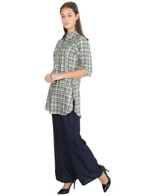 button detail checkered shirt tunic - 17468953 - Standard Image - 2