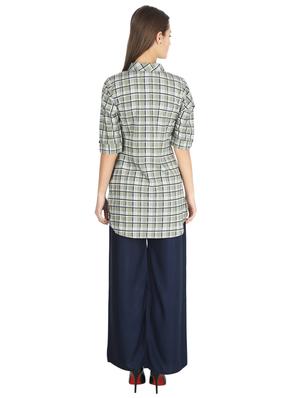 button detail checkered shirt tunic - 17468953 - Standard Image - 3