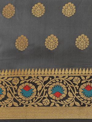 self design banarasi saree with blouse - 17468988 - Standard Image - 5