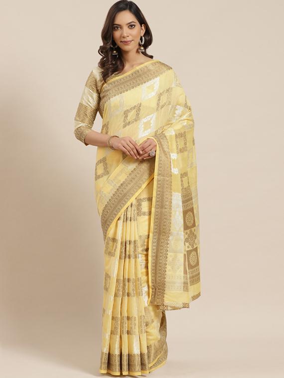 self design woven saree with blouse - 17468995 - Zoom Image - 1